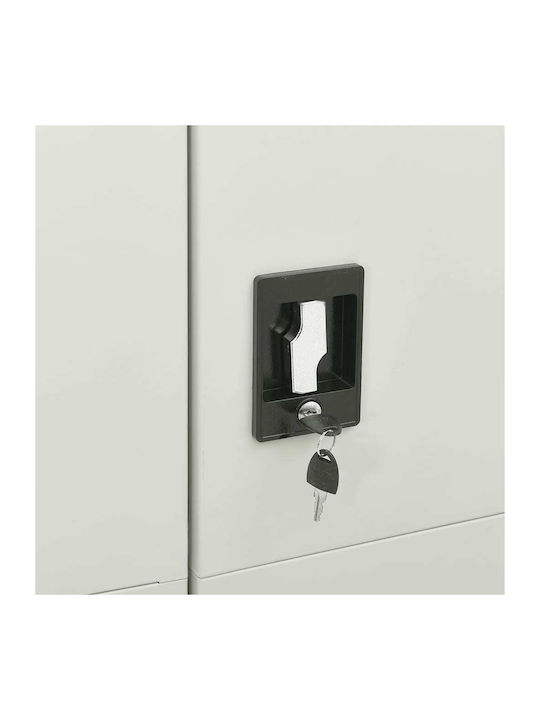 Двукрилен гардероб Метал с разделител и 5 рафтове Grey Light 90x40x180бр
