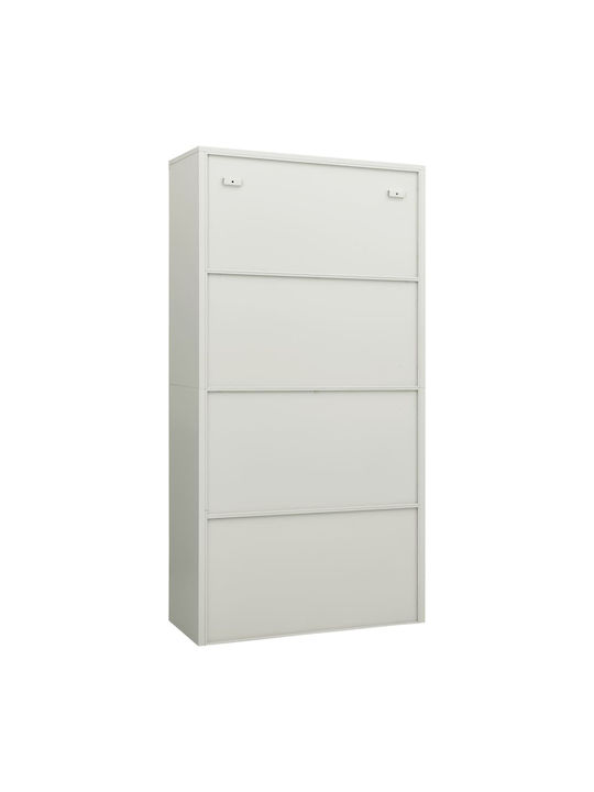 Двукрилен гардероб Метал с разделител и 5 рафтове Grey Light 90x40x180бр