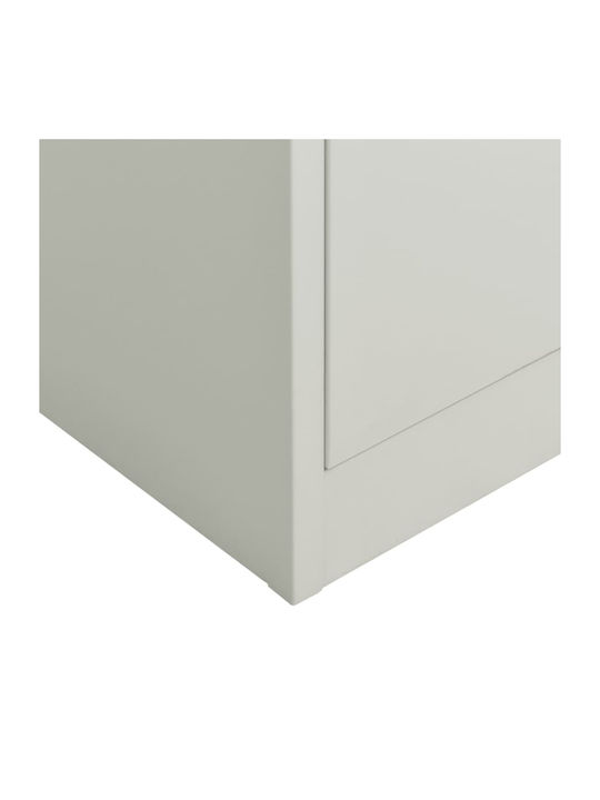 Двукрилен гардероб Метал с разделител и 5 рафтове Grey Light 90x40x180бр