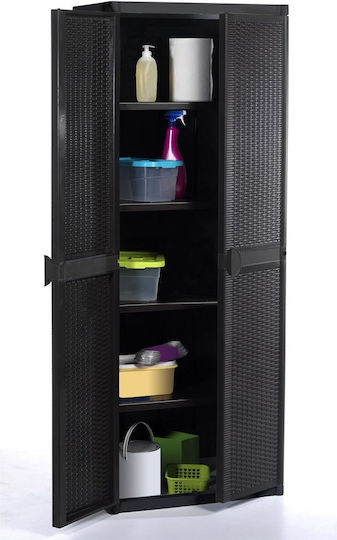 Zweiflügeliger Schrank Kunststoff mit 4 Regale 65x45x172cm