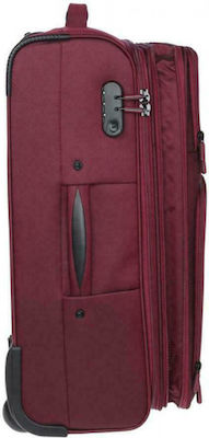 Diplomat Cabin Travel Bag Fabric Burgundy with 2 Wheels Height 55cm