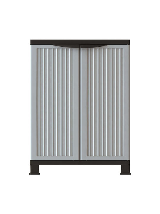 Δίφυλλη Ντουλάπα Πλαστική με 1 Ράφι Γκρι 68x39x92εκ.