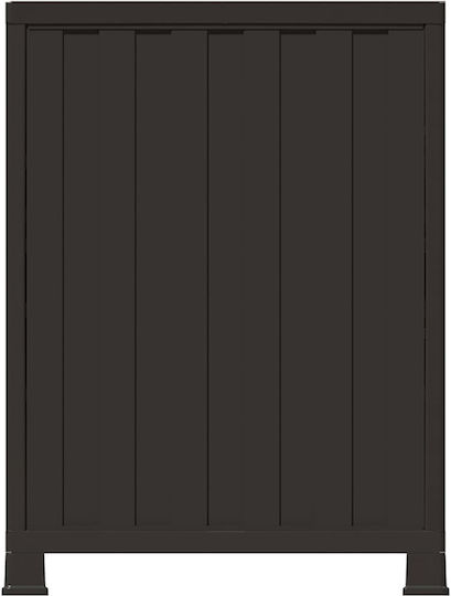 Double Door Wardrobe Plastic with 1 Shelf Grey 68x39x92cm