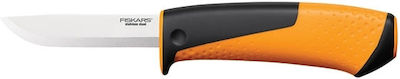 Fiskars Messer Orange mit Klinge aus Rostfreier Stahl in Scheide