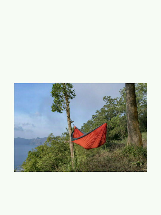 Ticket To The Moon Compact Parachute Double Hammock Orange / Dark Grey 320x200cm