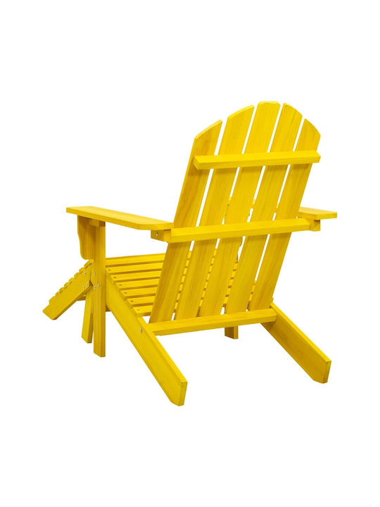 Deckchair Wooden Adirondack Yellow 147.5x70x88.5cm.