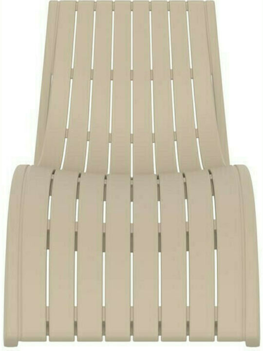 Liegestuhl Kunststoff Schlank Taupe 180x70x72cm.