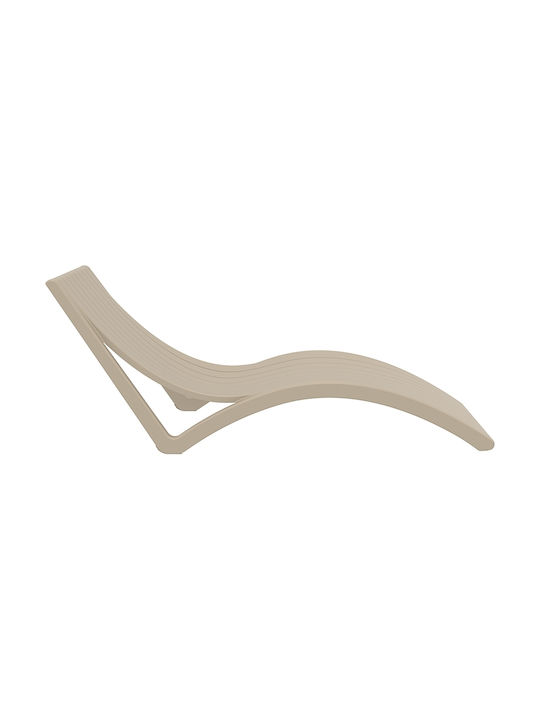 Liegestuhl Kunststoff Schlank Taupe 180x70x72cm.
