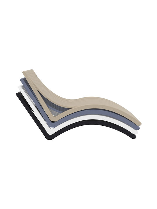 Liegestuhl Kunststoff Schlank Taupe 180x70x72cm.