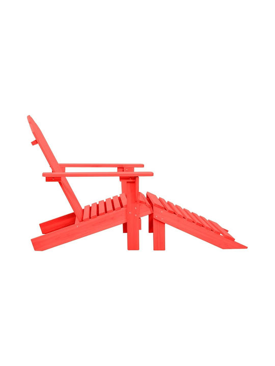Liegestuhl Hölzernes Rot 147.5x70x88.5cm.