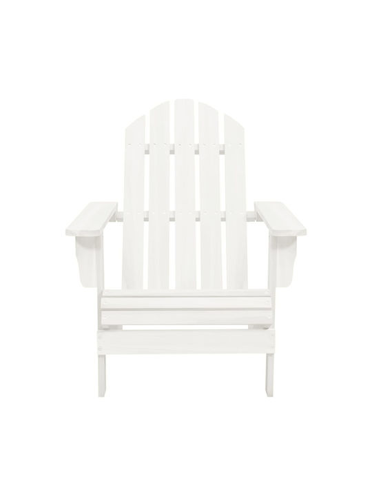 Liegestuhl Hölzernes Adirondack Weiß mit Tisch 2Stück 147.5x69.5x89.5cm.