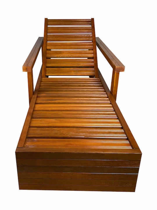 Liegestuhl Hölzernes Braun 200x80x53cm.