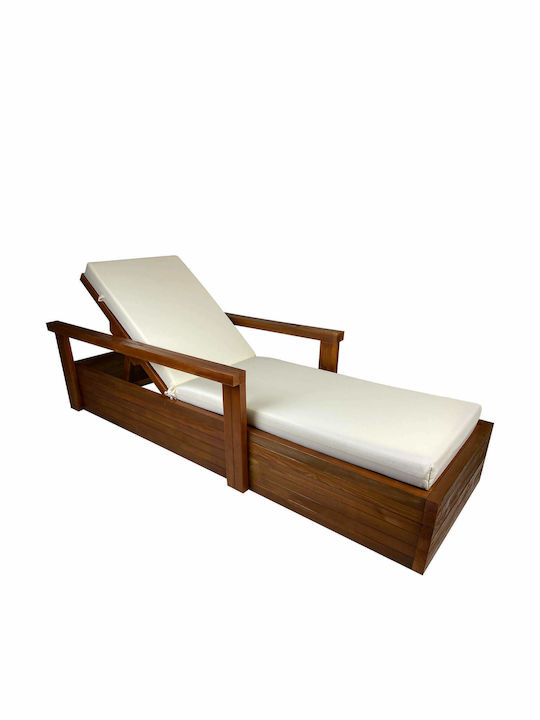 Liegestuhl Hölzernes Braun 200x80x53cm.