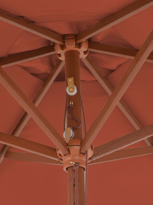 Circular Wooden Orange Garden Parasol Φ2.7m