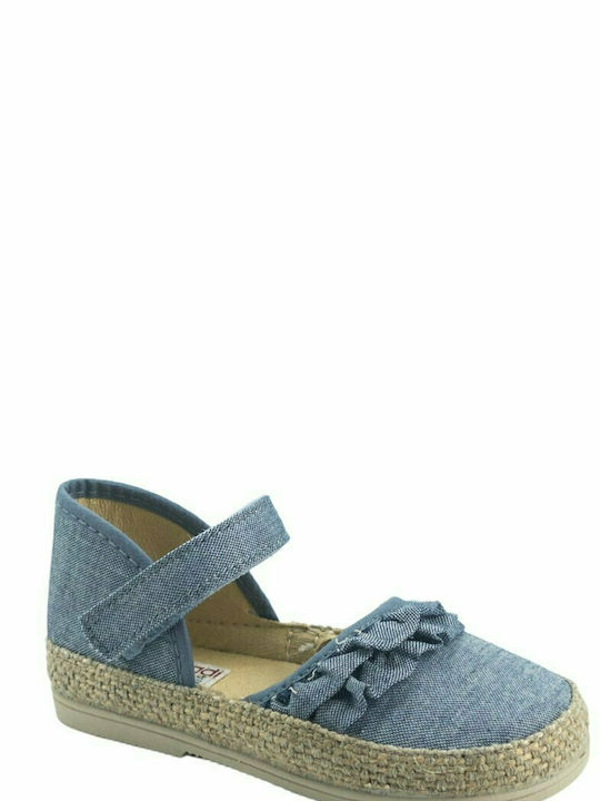 Vulladi Παιδικές Espadrilles mit Bügel- und Schleifenverschluss Blau