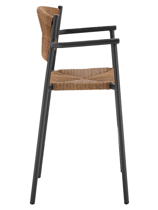 Scaun Bar De Exterior Din Aluminiu Antracit 55.5x58x107cm