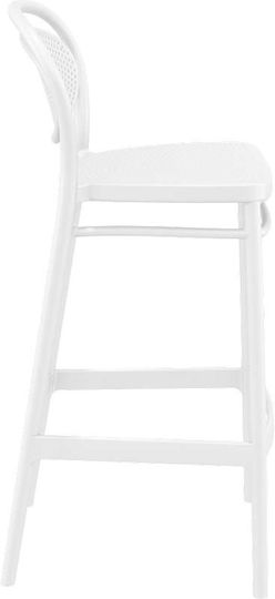 Hocker für Bar Für den Außenbereich aus Polypropylen Marcel 75 White 1Stück 75x45x106cm