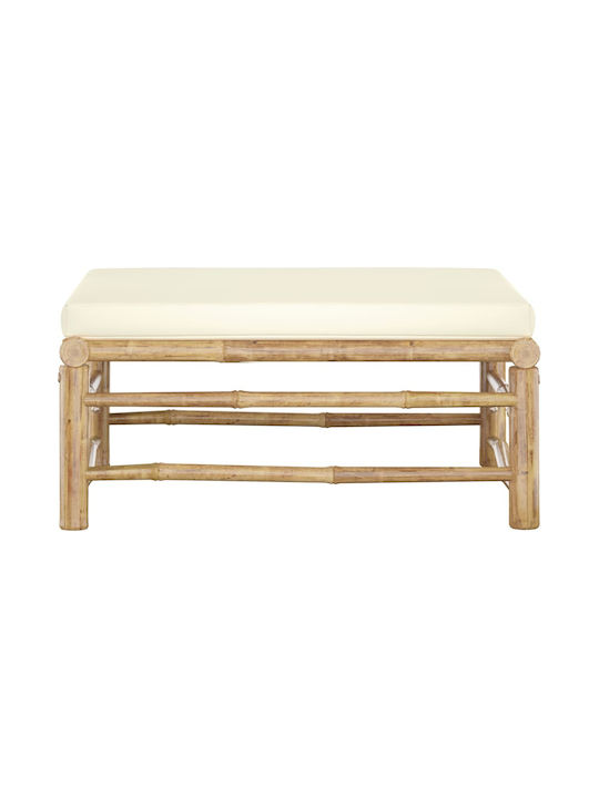 Hölzernes Gartenhocker Würfel Außenbereich mit Kissen Weiß Crem 65x65x30cm