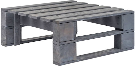 Wooden Cube Outdoor Stool with Cushion Grey / Blue 60x60x25cm