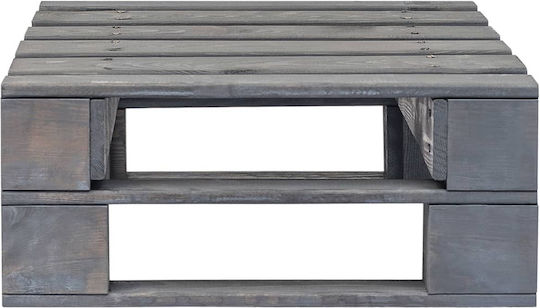 Wooden Cube Outdoor Stool with Cushion Grey / Blue 60x60x25cm