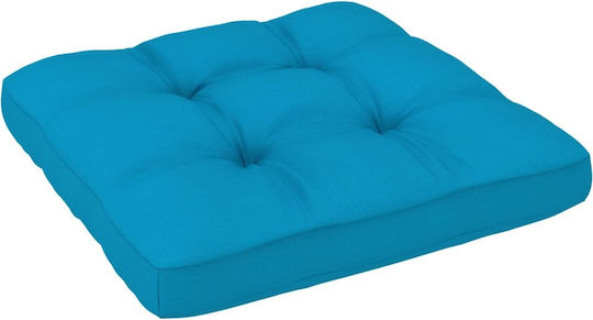Wooden Cube Outdoor Stool with Cushion Melly / Blue 60x60x25cm