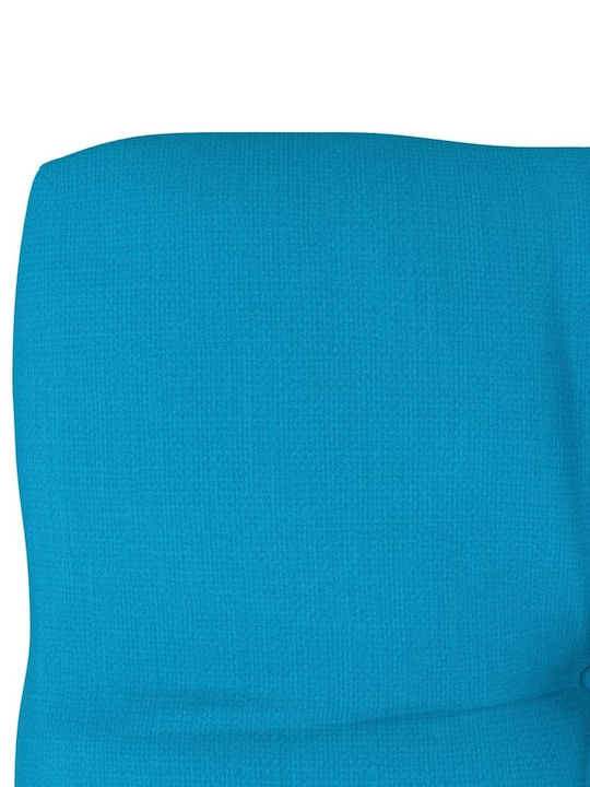 Hölzernes Außenbereich-Hocker Würfel mit Kissen Melly / Himmelblau 60x60x25cm