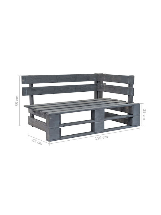 Corner Sofa Outdoor from Pallets with Pillows 110x65x55cm