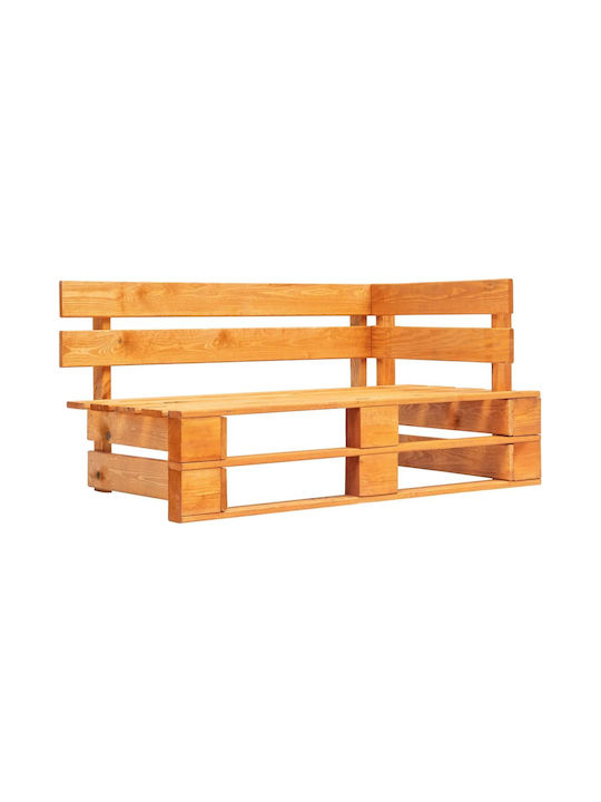 Outdoor Corner Sofa of Pallets with Brown Cushions 110x65x55cm