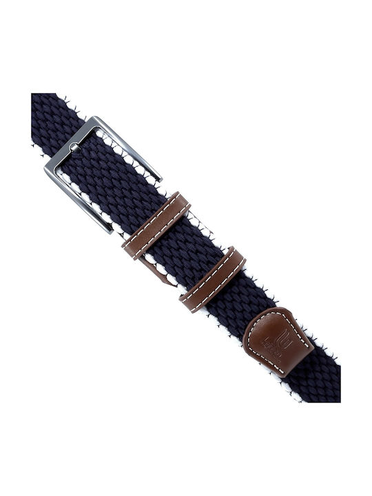 Elastic Men's Belt Knitted Navy Blue