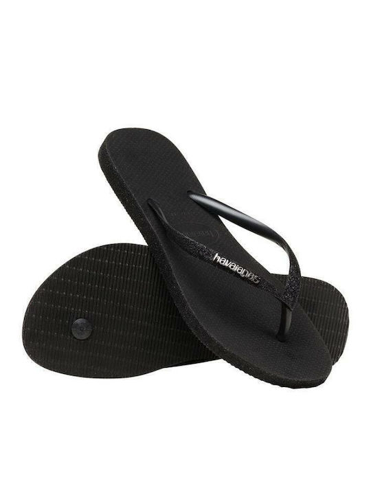 Slim Sparkle II Σαγιονάρες σε Μαύρο Χρώμα