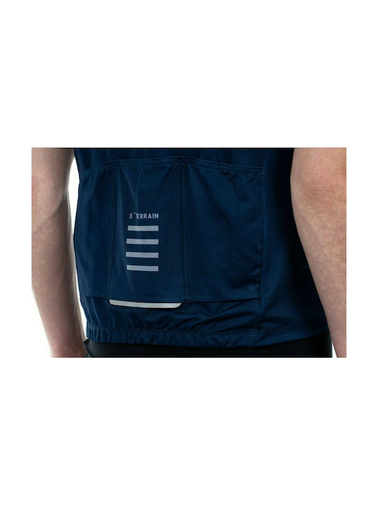 CUBE ATX Full Zip Short Sleeves Cycling Jersey Blue