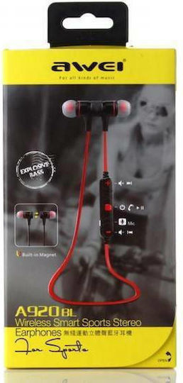 Awei A920BL In-ear Bluetooth Handsfree Ακουστικά με Αντοχή στον Ιδρώτα Ασημί