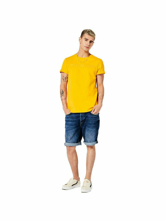 Superdry Ανδρικό T-shirt Κίτρινο με Λογότυπο