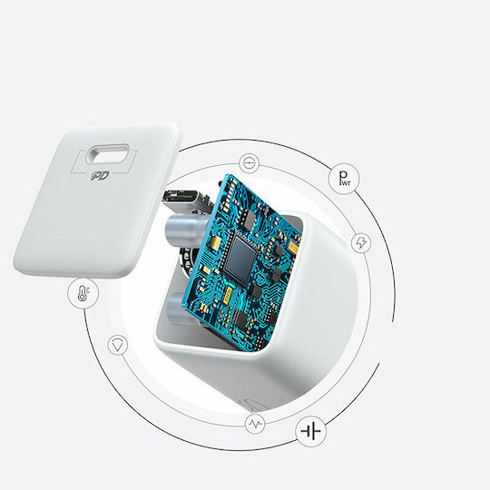 Joyroom Φορτιστής Χωρίς Καλώδιο με Θύρα USB-C 25W Power Delivery Λευκός (L-P251)