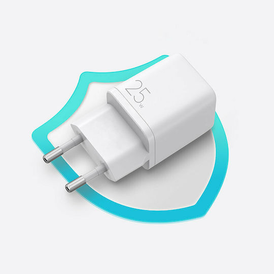 Joyroom Φορτιστής Χωρίς Καλώδιο με Θύρα USB-C 25W Power Delivery Λευκός (L-P251)