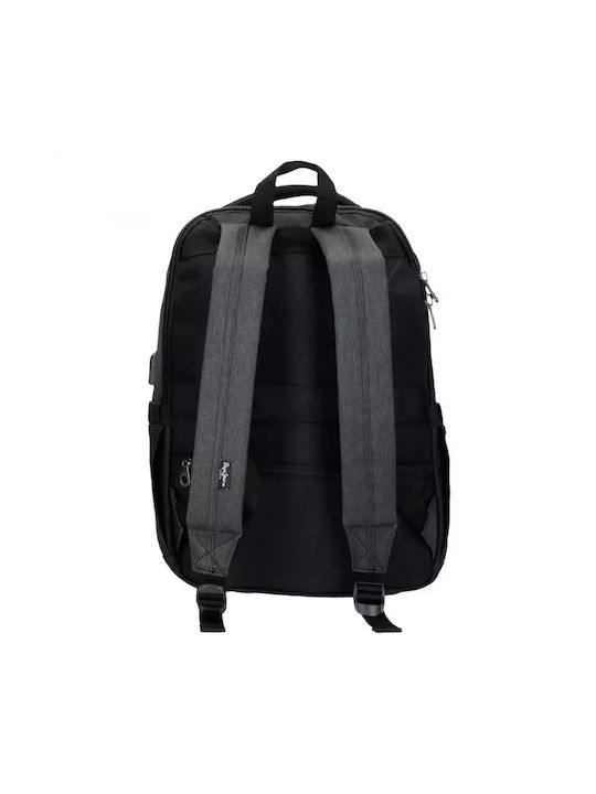 Pepe Jeans Jarvis Bărbați Piele Rucsac cu Port USB Negru