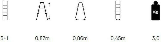 Profal Ladder Aluminum with 3+1 Steps