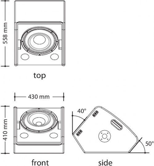 DAD TOURING12MP Passiv Bühnenmonitor 350W mit Woofer 12" 43x55.8x41cm.