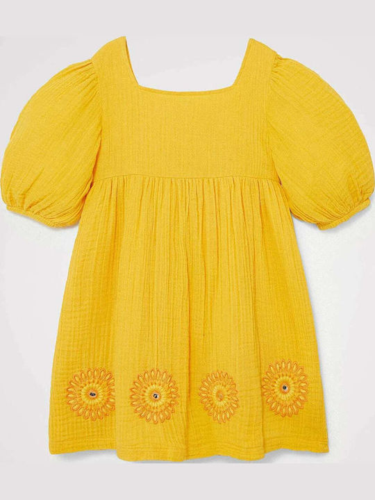 Lara Children's Dress Short Sleeve Yellow