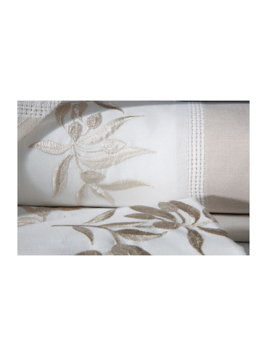 Silk Fashion Fustă Pătrată cu Broderie N5 Ivory 85x85buc