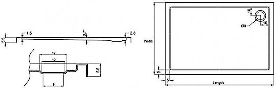 Karag Rectangular Acrylic Shower White New Flat 11 70x140x5.5cm