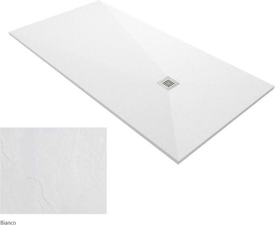 Karag Rectangular Artificial Stone Shower Bianco Pietra 70x120x2.5cm