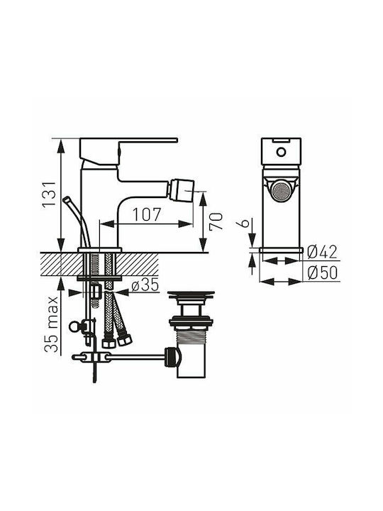 Ferro Savio Wasserhahn Bidet Silber