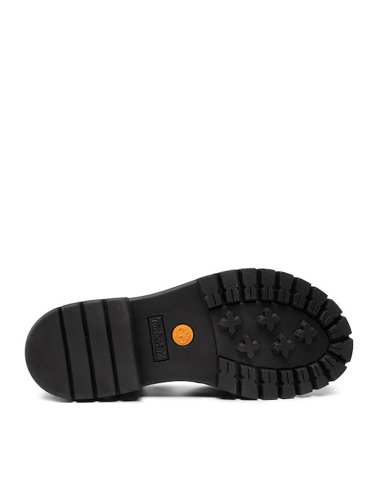 London Vibe Leather Women's Flat Sandals with Strap in Black Color