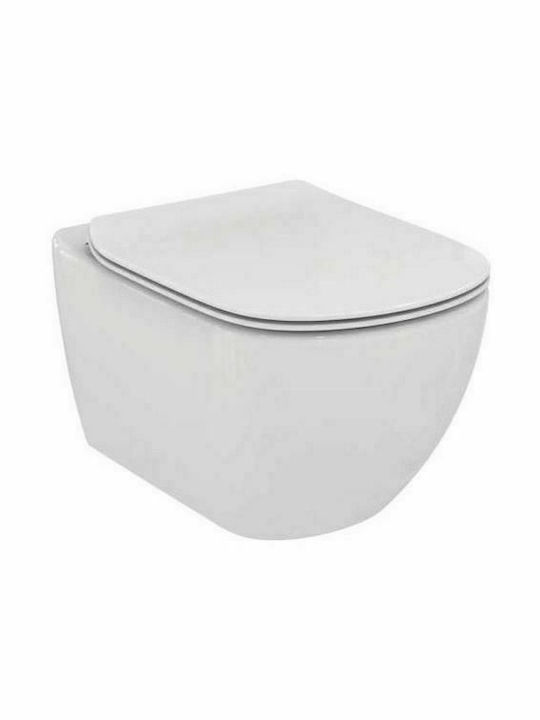 Ideal Standard Tesi 01 Монтирана на стена тоалетна Безръбрен с Капак Софт Клоуз Бяла Ideal Standard Tesi 01 Монтирана на стена тоалетна Безръбрен с Капак Софт Клоуз Бяла