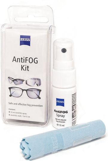 Zeiss AntiFOG Σετ Καθαρισμού Γυαλιών Spray & Πανάκι Αντιθαμβωτικό 15ml