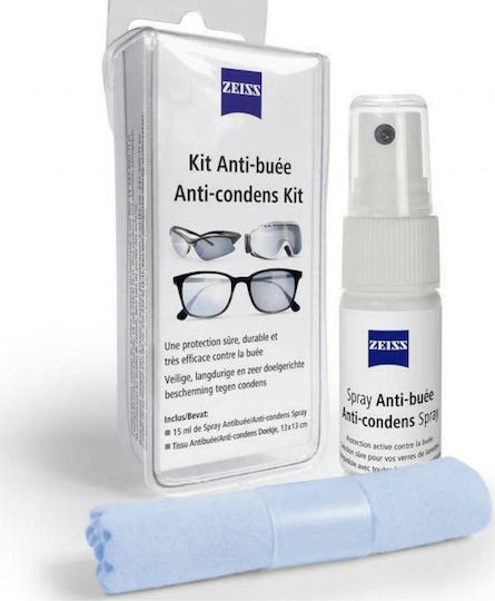Zeiss AntiFOG Σετ Καθαρισμού Γυαλιών Spray & Πανάκι Αντιθαμβωτικό 15ml