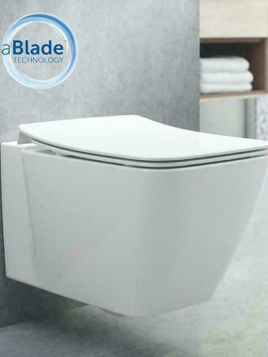 Ideal Standard Strada II Aquablade Toaletă montată pe perete cu Subțire Capac Închidere lentă Albă