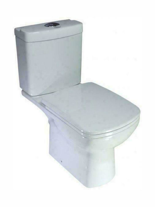Huida Miranda Set Floor-Standing Toilet and Flush that Includes Slim Soft Close Cover White