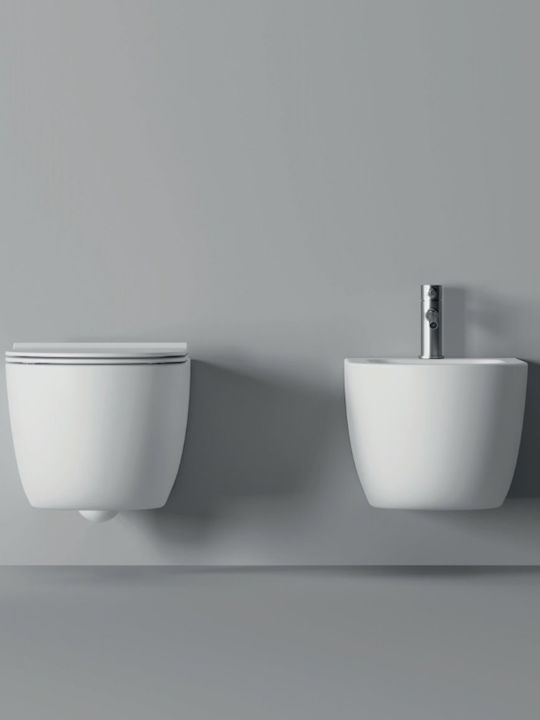 Alice Ceramica Unica 55 Λεκάνη Κρεμαστή με Κάλυμμα Soft Close White Matt Alice Ceramica Unica 55 Λεκάνη Κρεμαστή με Κάλυμμα Soft Close White Matt
